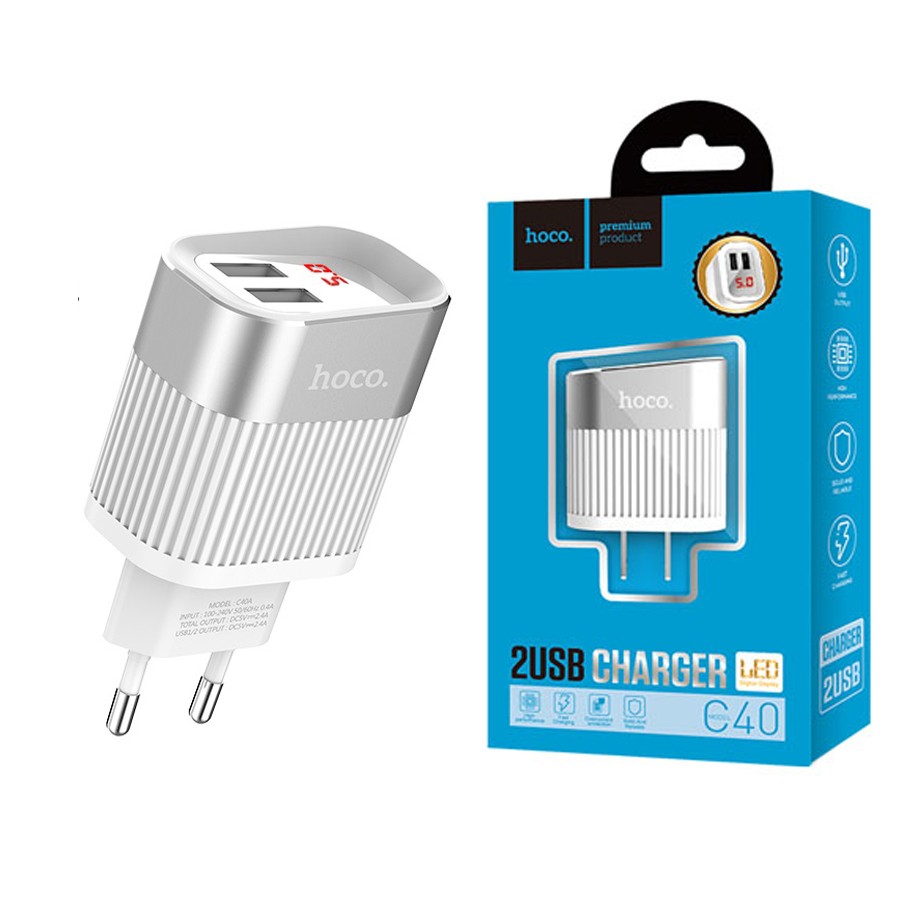 Wall charger dual USB port US plug